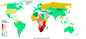Mappa della diffusione dell'HIV 