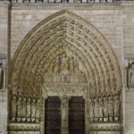 Cattedrale di Notre Dame, Parigi, veduta generale del portale centrale