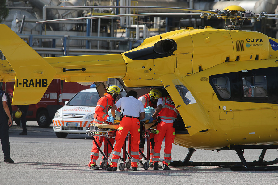 Un elicottero del servizio di pronto intervento del 118 dell'Emilia-Romagna