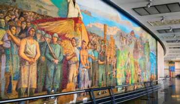 Messina Marittima, Stazione, mosaico parietale