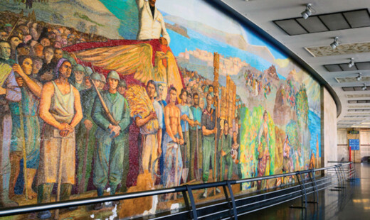 Messina Marittima, Stazione, mosaico parietale