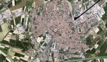 l’attuale area urbana di Ravenna vista dal satellite