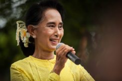 Aung San Suu Kyi Visits Kawhmu During Campaign Trail