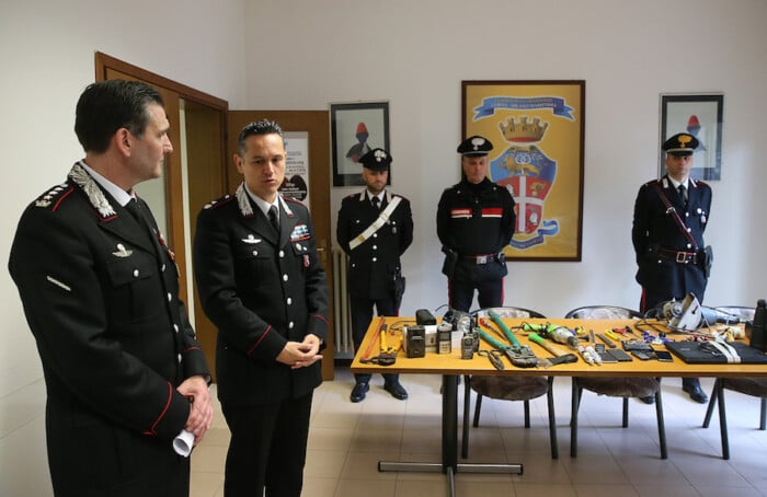 RAVENNA 24/02/2018. CARABINIERI DI SAVIO CONFERENZA STAMPA PER L’ ARRESTO DI 2 PERSONE E REFURTIVA RECUPERATA