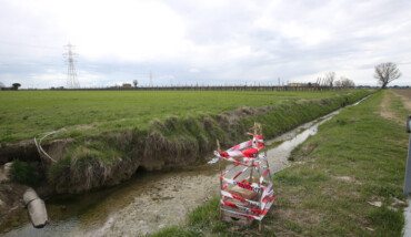 RAVENNA 31/03/18. ORDIGNO BELLICO TROVATO IN UN CAMPO A SAVARNA SU VIA BASILICA