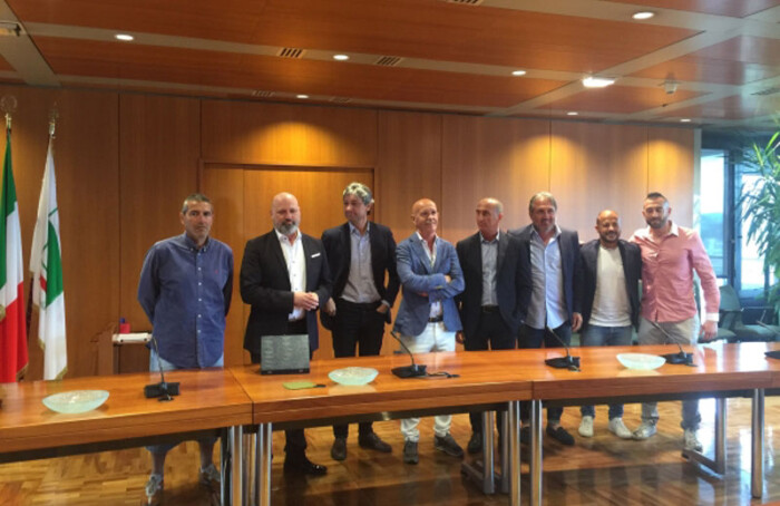 Rimini Calcio Premiazione Bonaccini Gnassi Team 14 Maggio 2018