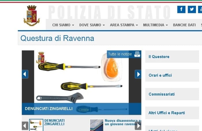 La schermata in questione