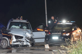 RAVENNA 31/08/2018. CARABINIERI Scontro Frontale Dopo Un Lungo Inseguimento Fra L’auto Dei Carabinieri Ed Un Auto