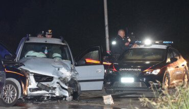 RAVENNA 31/08/2018. CARABINIERI Scontro Frontale Dopo Un Lungo Inseguimento Fra L’auto Dei Carabinieri Ed Un Auto