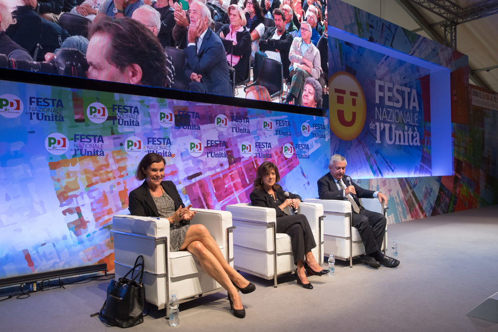 RAVENNA 04/09/2018. FESTA NAZONALE DE L’ UNITA’. Le Istituzioni E La Democrazia: Incontro Con Maria Elisabetta Alberti Casellati Presidente Del Senato Intervistata Da Maurizio Molinari, Introduce Elisabetta Gualmini.