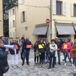 Il sit-in di solidarietà a Mimmo Lucano