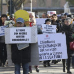 RAVENNA 12/01/2019. MANIFESTAZIONE PENDOLARI DELLE STAZIONI DI GODO E CLASSE