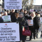 RAVENNA 12/01/2019. MANIFESTAZIONE PENDOLARI DELLE STAZIONI DI GODO E CLASSE