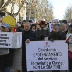 RAVENNA 12/01/2019. MANIFESTAZIONE PENDOLARI DELLE STAZIONI DI GODO E CLASSE