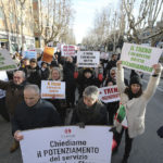 RAVENNA 12/01/2019. MANIFESTAZIONE PENDOLARI DELLE STAZIONI DI GODO E CLASSE