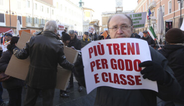 RAVENNA 12/01/2019. MANIFESTAZIONE PENDOLARI DELLE STAZIONI DI GODO E CLASSE