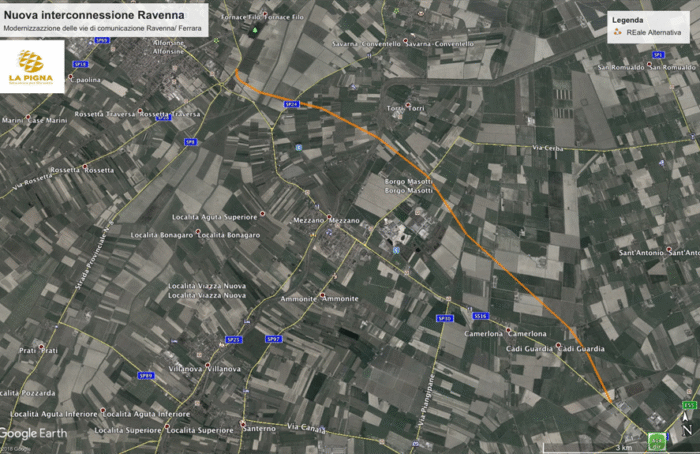Nuova Interconessione Ravenna Mappa Satellitare