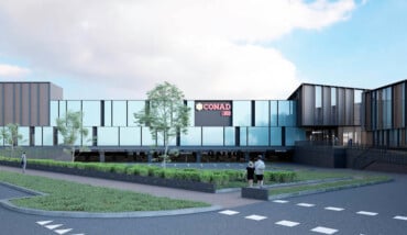 Un rendering del Conad che sorgerà a Lugo nell'area dell'ex acetificio Venturi. Sarà 2.200 mq con 50-60 dipendenti