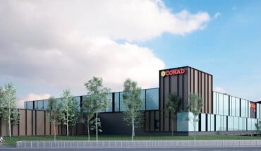 Un rendering del Conad che sorgerà a Lugo nell'area dell'ex acetificio Venturi. Sarà 2.200 mq con 50-60 dipendenti