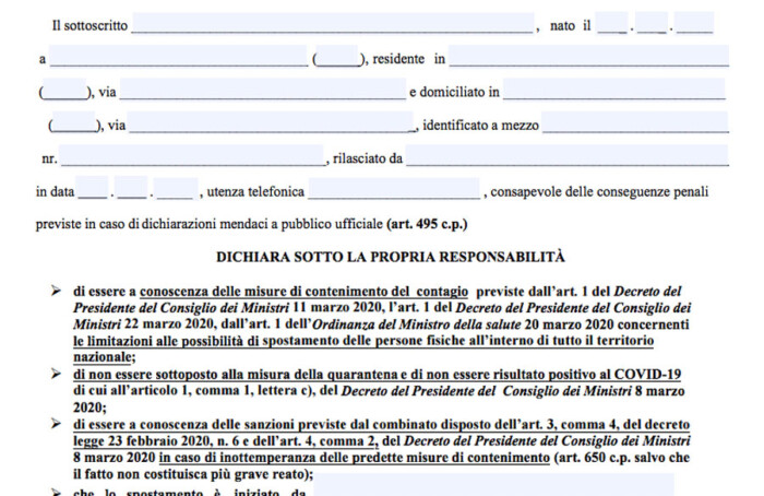 Autodichiarazione