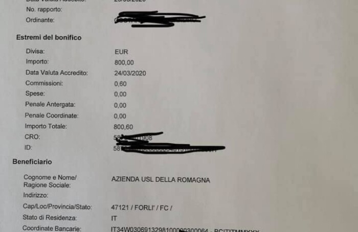 Bonifico Lega Onesti