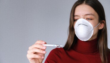 Woman In Face Mask Checking Thermometer 3987152