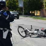 INCIDENTE CICLISTA CON AUTO PIRATA VIA SAN MAMA CON VIA RAVEGNANA A RAVENNA