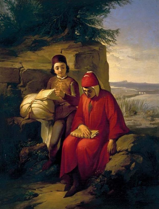 Annibale Gatti, “Dante In Esilio” (olio su tela, 1854, Galleria degli Uffizi di Firenze)