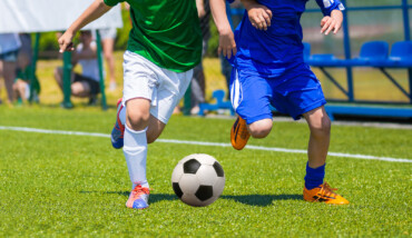 Children Playing Soccer Football Match