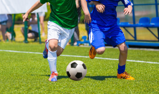 Children Playing Soccer Football Match