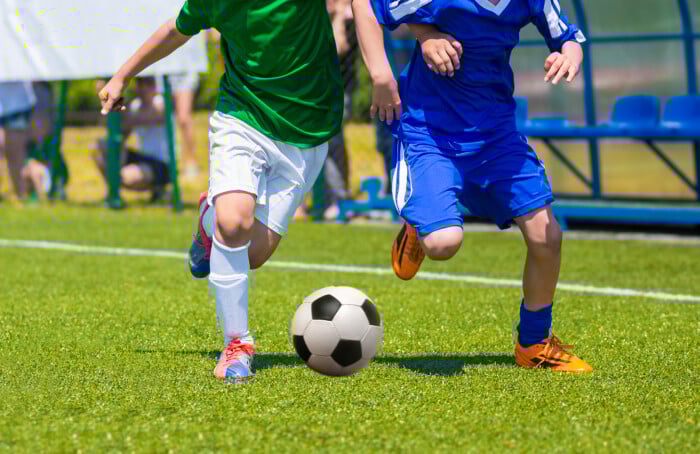 Children Playing Soccer Football Match