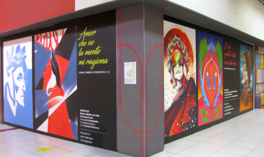I volti del Sommo Poeta del progetto Dante Plus al centro commerciale Esp di Ravenna