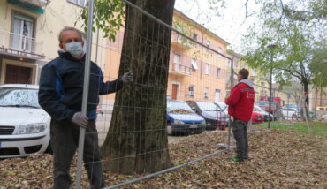 I lavori al parco di piazza Dante, a Faenza