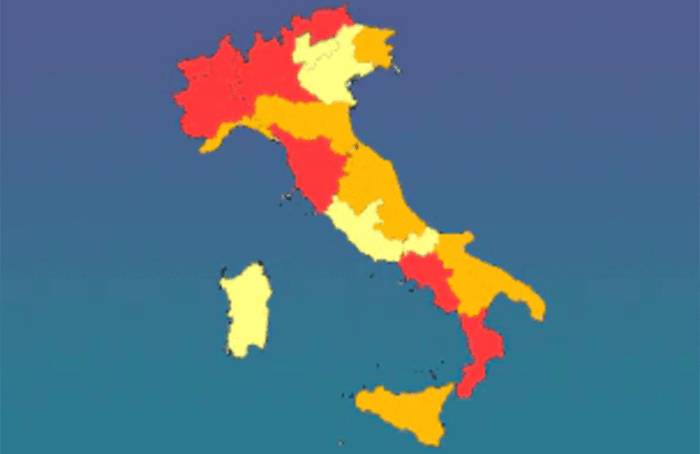 Mappa Italia Colori