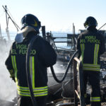 INTERVENTO VIGILI DEL FUOCO PER INCENDIO CAPANNO PIALASSA PIOMBONI A MARINA DI RAVENNA (RA)