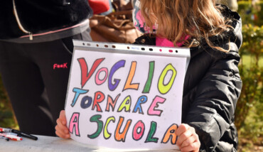 MANIFESTAZIONE NO DAD IN PIAZZA KENNEDY A RAVENNA