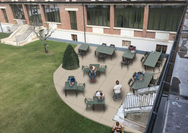 Rendering Cortile Biblioteca Seminario Faenza