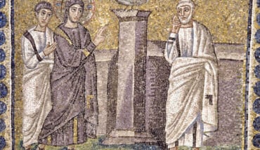 Mosaico S Apollinare Nuovo Canto Gallo