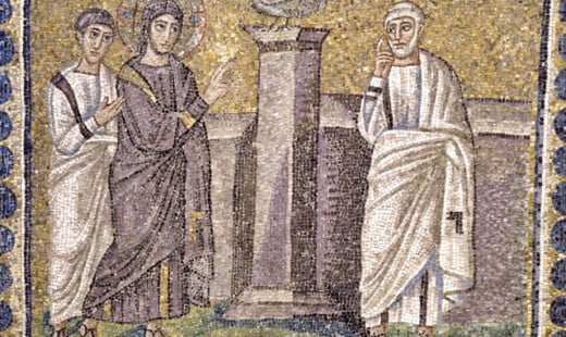 Mosaico S Apollinare Nuovo Canto Gallo