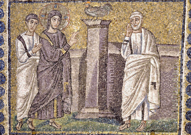 Mosaico S Apollinare Nuovo Canto Gallo