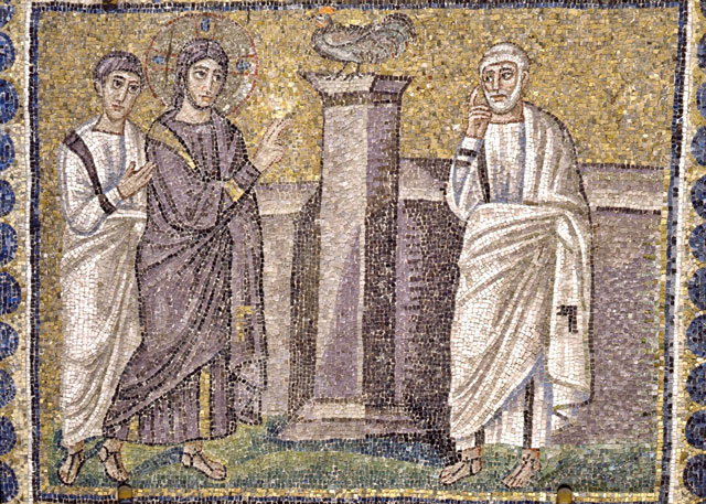 Mosaico S Apollinare Nuovo Canto Gallo