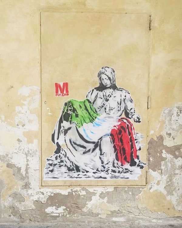 Il poster rimosso di Fulcro a Porta Adriana a Ravenna