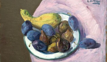 Ruffini Le Prugne Blu Anni ‘90 Olio Su Tavola