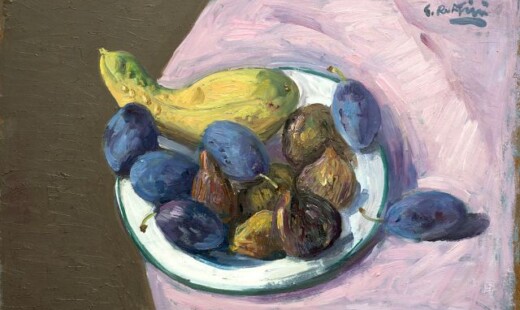 Ruffini Le Prugne Blu Anni ‘90 Olio Su Tavola