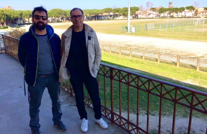 Davide Cassani E, A Sinistra, Il Portavoce Del Comitato Amici Del Ciclismo, Emiliano Galanti