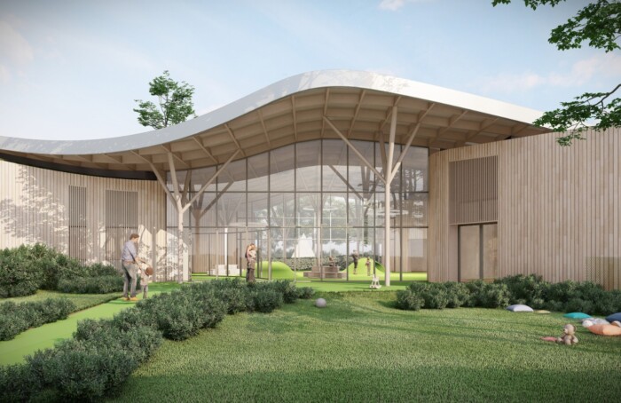 Un rendering della nuova scuola materna di Lugo