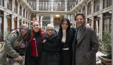 Da Sinistra Giusi Santoro Organizzatore Generale, Roberta Bononi Al Montaggio, Maria Martinelli Regista, Marina Savino E Matteo Cremon Attori Protagonisti Del Film