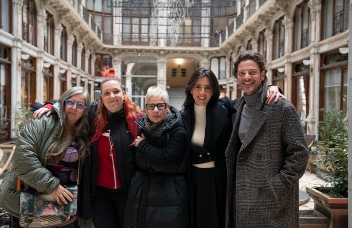 Da Sinistra Giusi Santoro Organizzatore Generale, Roberta Bononi Al Montaggio, Maria Martinelli Regista, Marina Savino E Matteo Cremon Attori Protagonisti Del Film