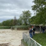 Il fiume Montone nei pressi della chiusa di San Marco alle 9 del 17 maggio