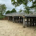 Il fiume Montone nei pressi della chiusa di San Marco alle 9 del 17 maggio